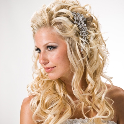 Wedding Hairstyle Groom on Wedding Hair   Wedding Hairstyle Down   Long Curls Wedding Hair