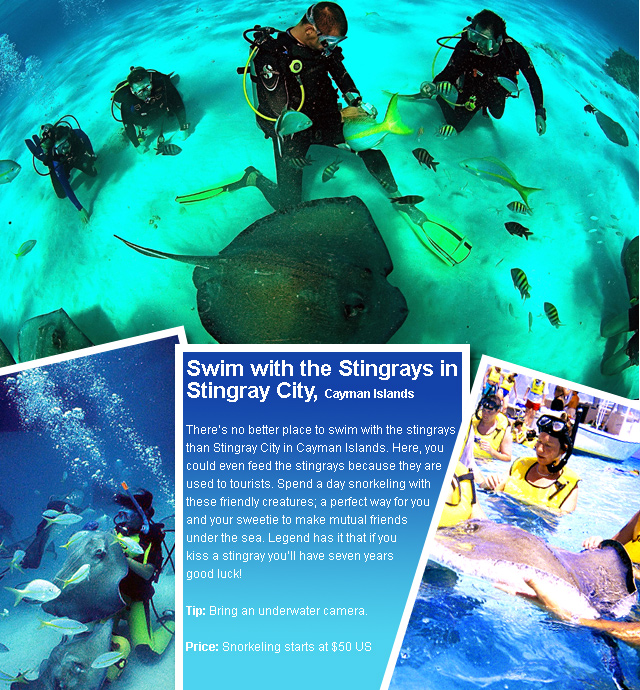 Swimming with the Stringrays in Stingray City Cayman Islands