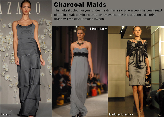 2010 Trends from the Runway: Charcoal Bridesmaids Dresses