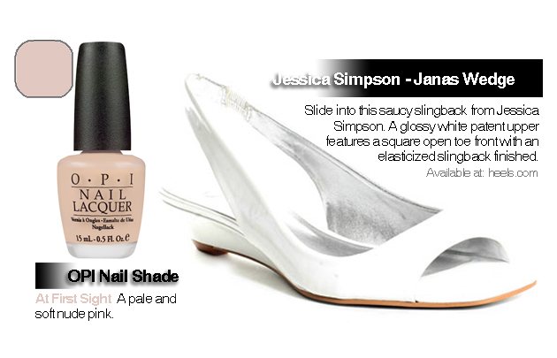 Jessica Simpson Janas Wedge good with At First Sight OPI Nail Polish