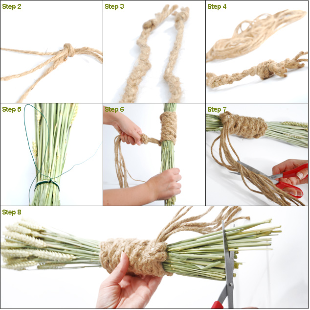 8 Steps to making a wheat bouquet