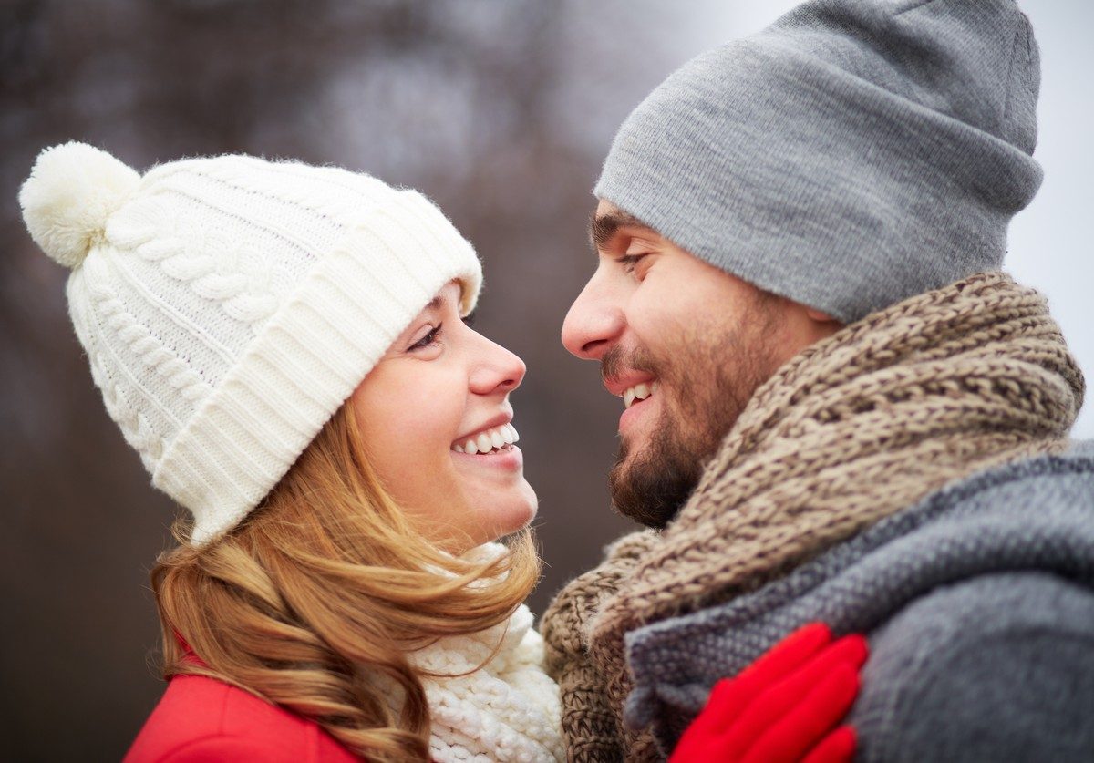 Happy guy and his girlfriend